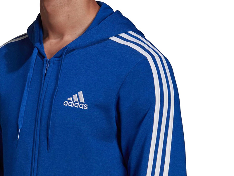 Adidas H12181 Essentials French Terry 3-Stripes Full-Zip Hoodie 100% ORI