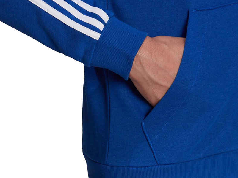 Adidas H12181 Essentials French Terry 3-Stripes Full-Zip Hoodie 100% ORI