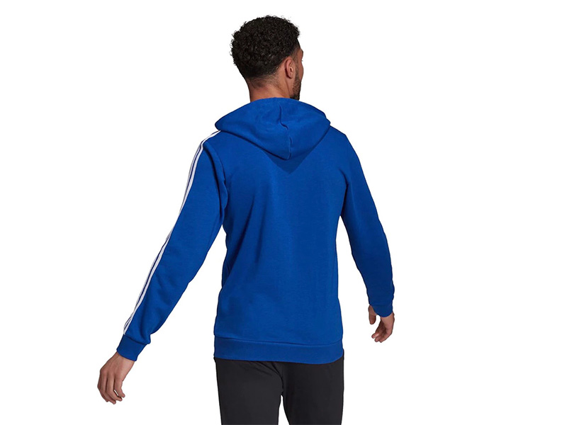 Adidas H12181 Essentials French Terry 3-Stripes Full-Zip Hoodie 100% ORI