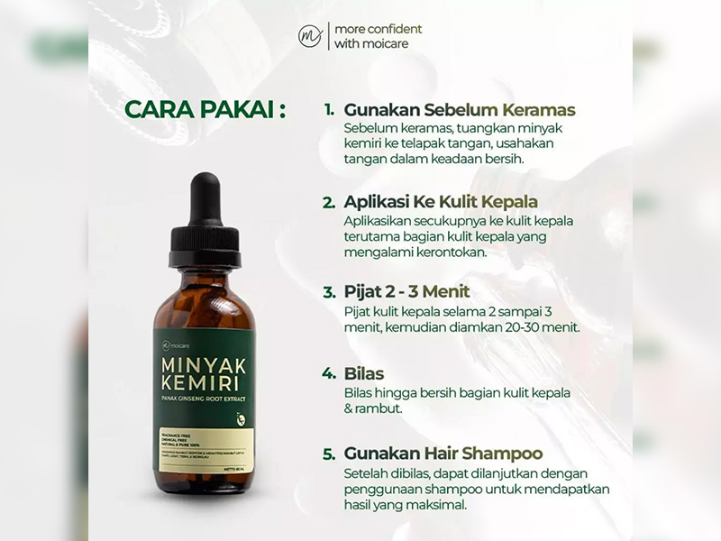 Moicare Minyak Kemiri Extract Ginseng 100%