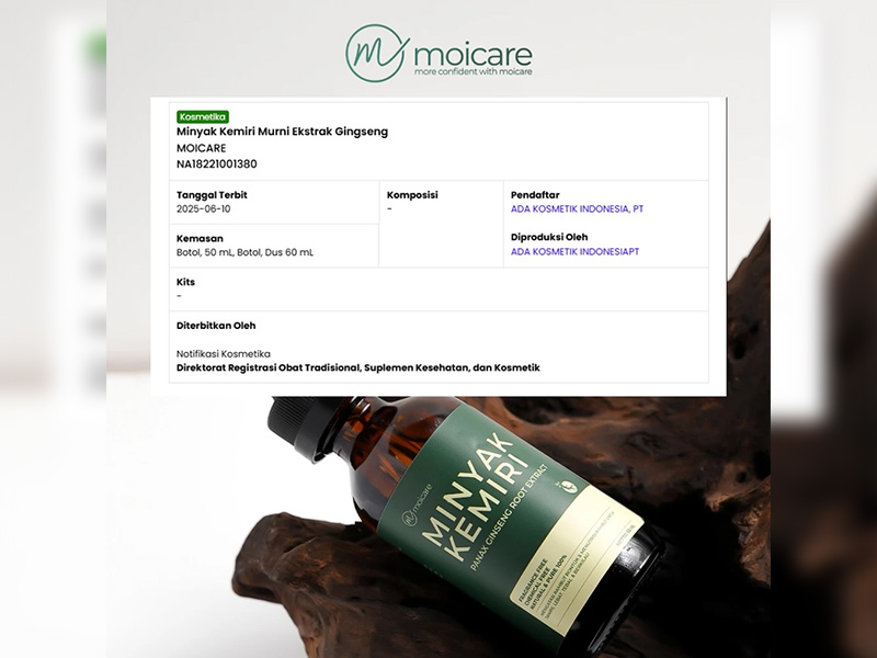 Moicare Minyak Kemiri Extract Ginseng 100%