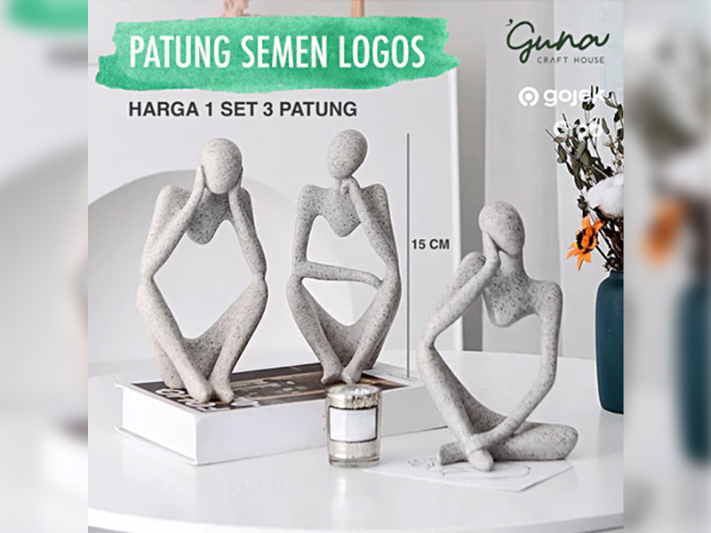 1 Set Patung Thinker Semen Logos Dekorasi Meja Scandinavia